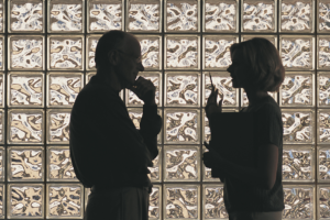 Two people having a conversation.