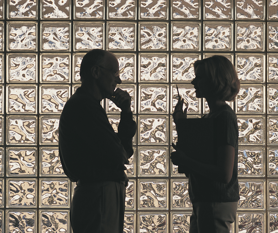 Two people having a conversation.